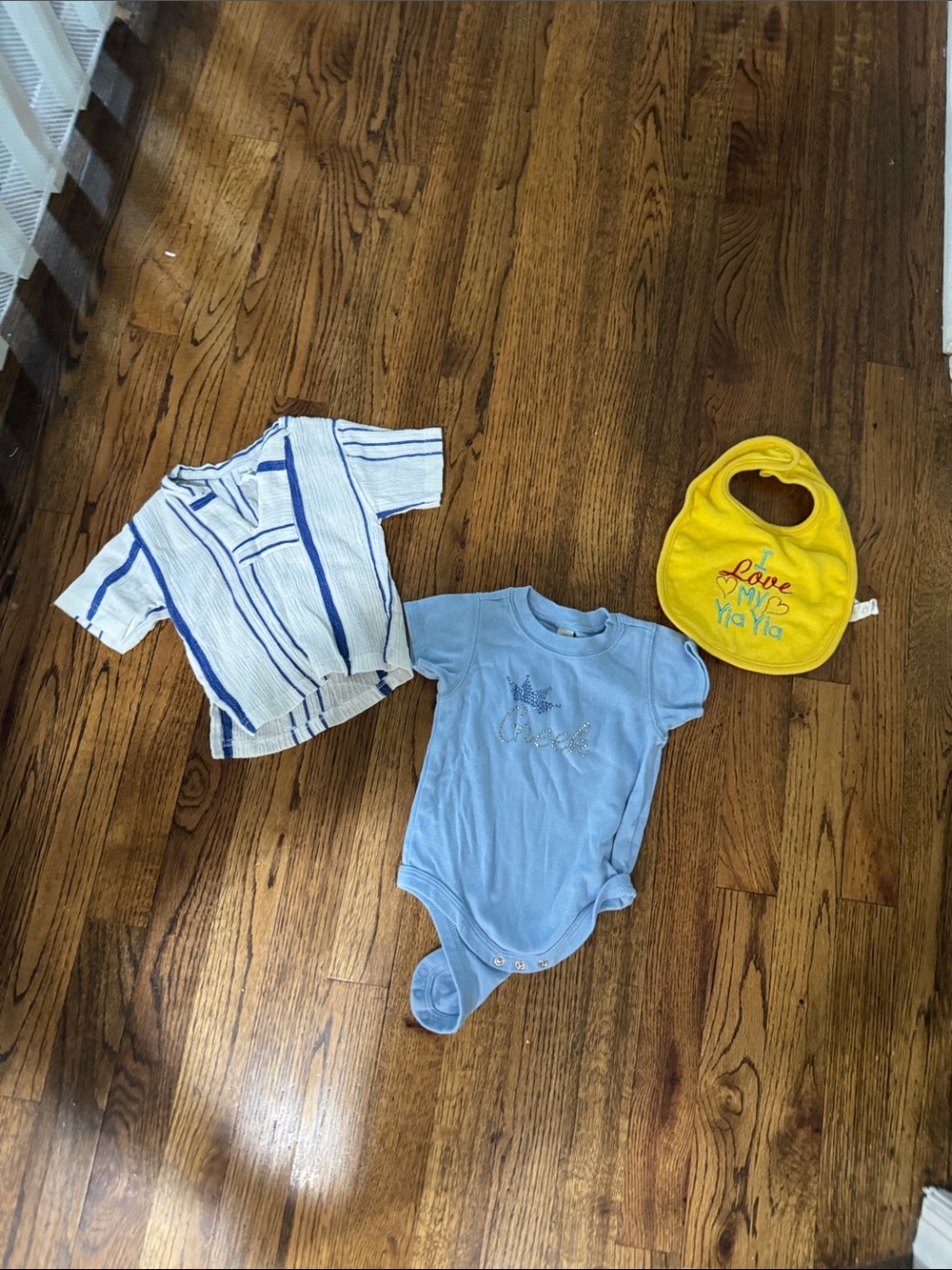 Bundle of Greek baby boy items Light Blue Baby Onesie with Star Detail, bib